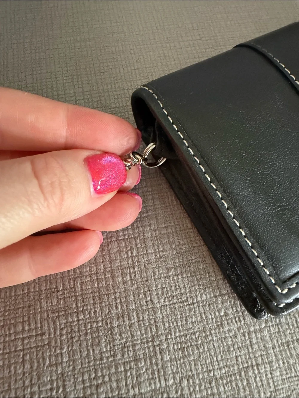 Coach Vintage Black Legacy Leather with White Contrast Stitching Wallet